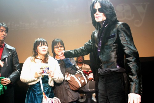 Michael Jackson (right) and fans