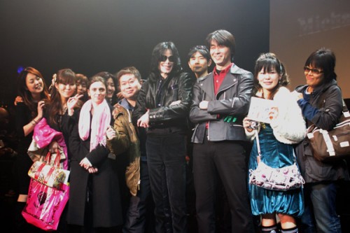 Michael Jackson (middle) and fan